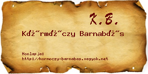 Körmöczy Barnabás névjegykártya